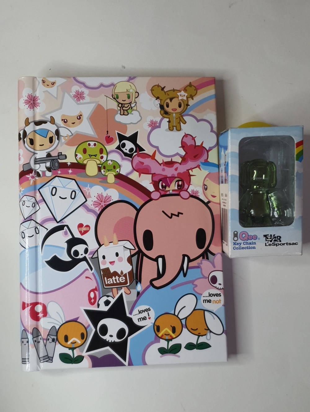 tokidoki Hardcover Spiral Notebook with Green Qee Figurine New